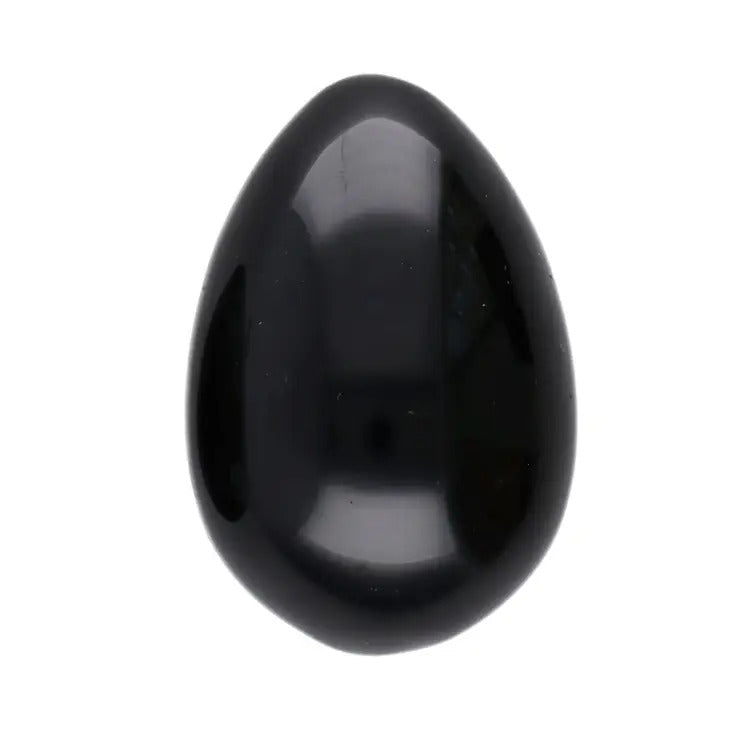 Grand œuf Yoni en obsidienne avec trou